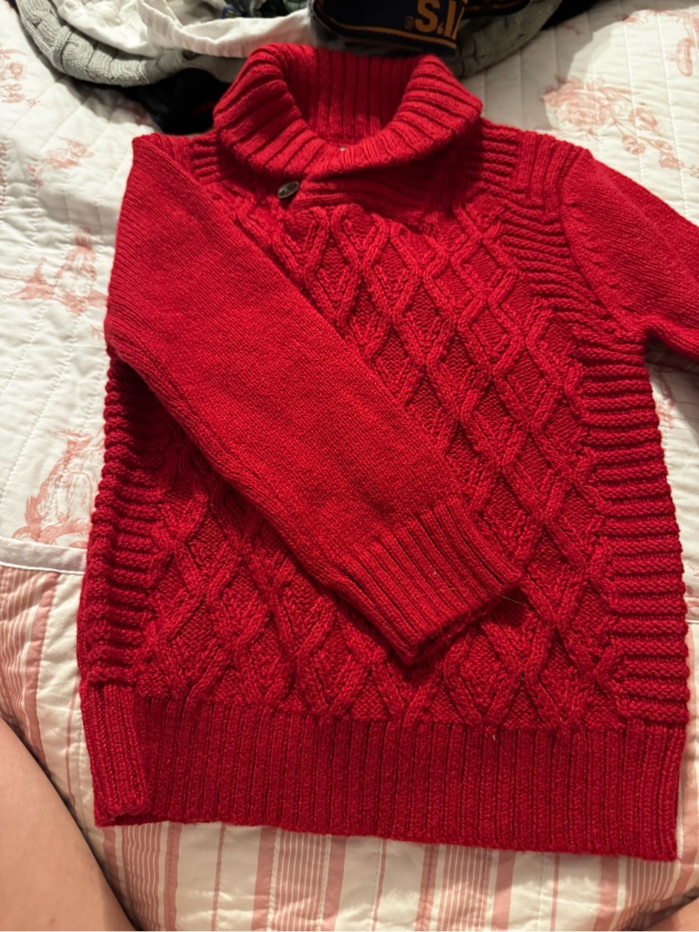 Cat & Jack Red Cable-Knit Turtleneck Sweater